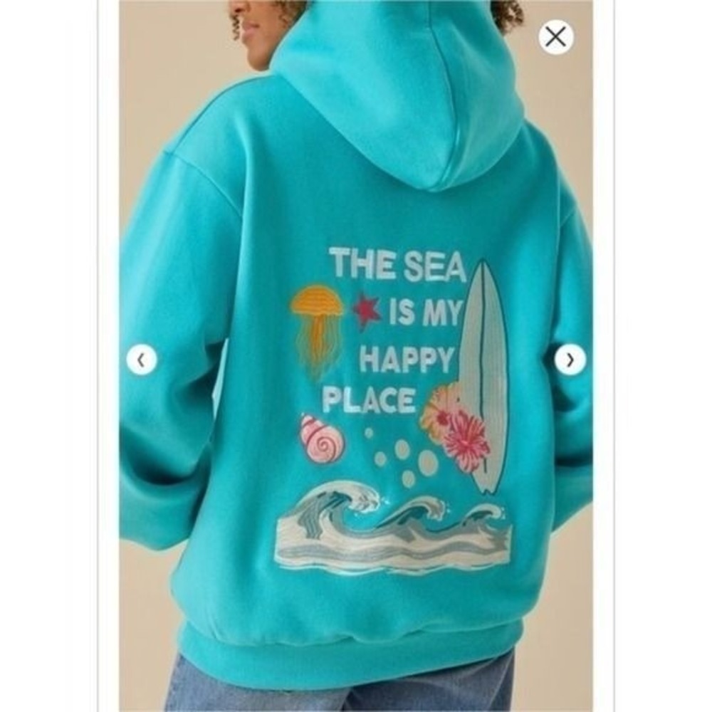 Altar'd State The‎ Sea Is My Happy Place Embroidered Hoodie Sweatshirt Size 3XL
